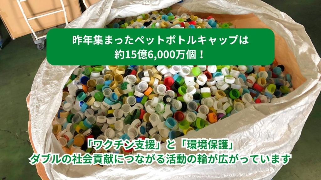 キャップ約15億6,000万個を回収して再資源