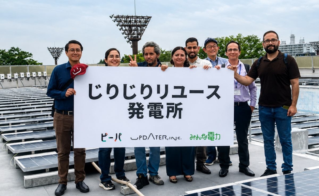 中南米6カ国のJICA研修員が中古太陽光発電所を視察 資源循環